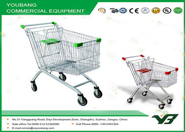 Easy moving Chrome Supermarket Shopping Trolley Carts With Safety Belt
