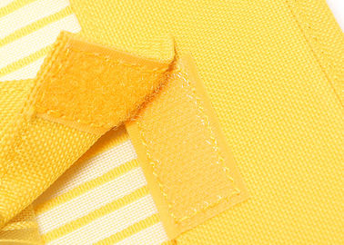 Personalized Solid Mesh Large Clear Beach Tote Bag with Velcro Stick in Yellow