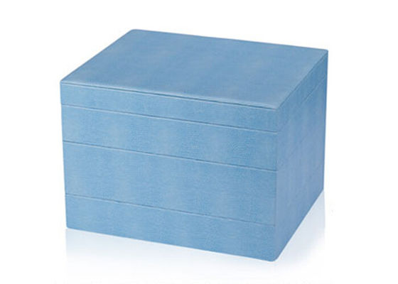 Composite leather wooden frame large jewellery storage box for rings earrings necklace