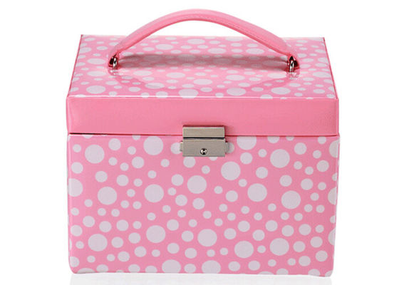 Waterproof patent leather display jewellery box with compartments , jewelry box for earrings