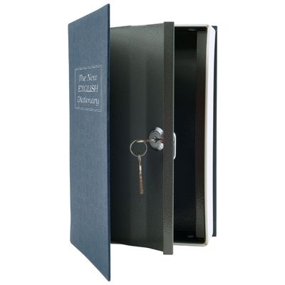 Home Secret Storage Steel Book Safe Box  With False Cover 2 Keys