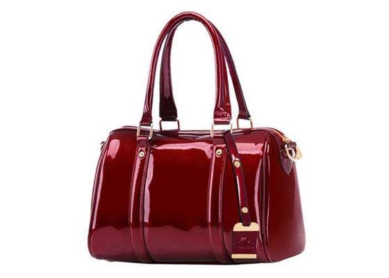 Patent leather tote bag full mercerized cotton lining , womens fashion handbags
