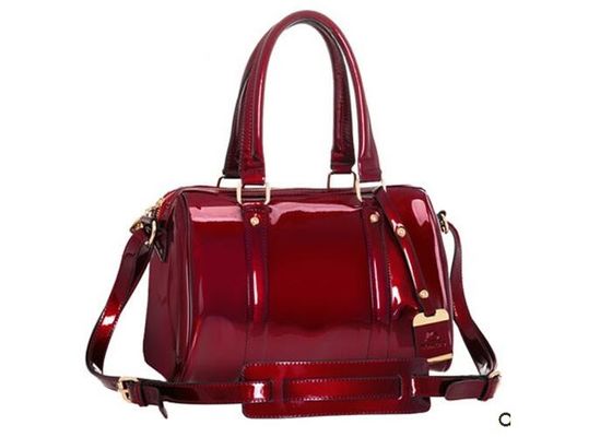 Patent leather tote bag full mercerized cotton lining , womens fashion handbags