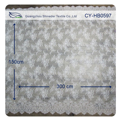 Fashion Nylon Stretch Eyelash Ruffled Lace Trim / Embroidered Lace Fabric