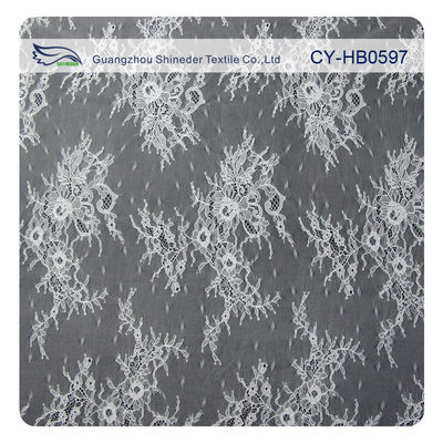 Fashion Nylon Stretch Eyelash Ruffled Lace Trim / Embroidered Lace Fabric