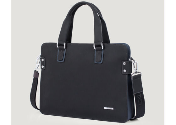 Classical Microfiber PU leather Mens Business Briefcases with full nylon lining