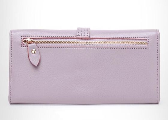 Female Cow leather multi card Wallets And Purses with zipper pocker on back