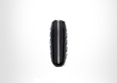 Hand woven PU leather girls wallets and purses with smooth steel teeth zipper